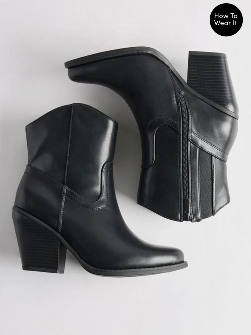 torrid Black Western-Inspired Block Heel Ankle Boots